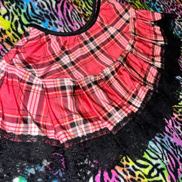 Pink & Black Plaid Mini Skirt - Picture 3 of 5